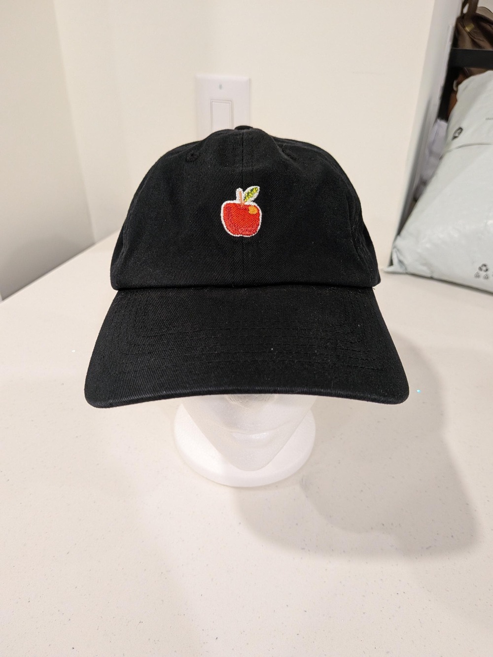 Made in Ireland Black Apple Embroidered Baseball Cap Adjustable Hat